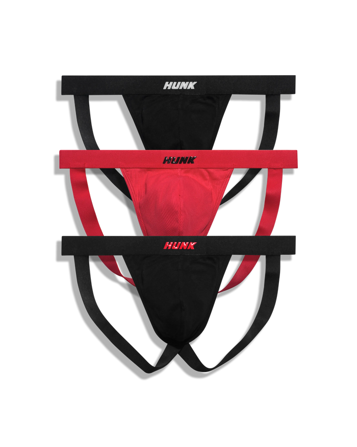 Kit com 3 Jockstraps Inferno